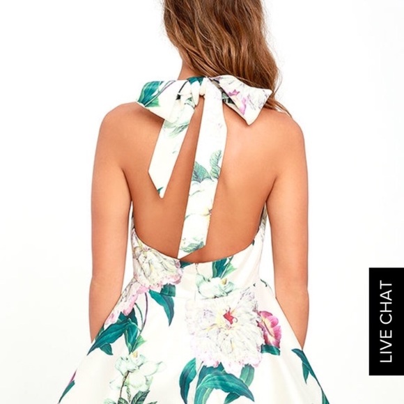 Lulus Hydrangea Heaven Skater Tie Dress XS - Picture 2 of 5